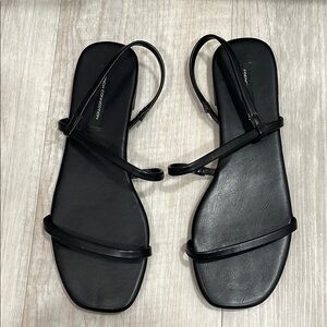 French Connection Black Minimalist Sandals